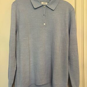 J. Crew NWOT Light Blue Long-Sleeve Polo Sweater